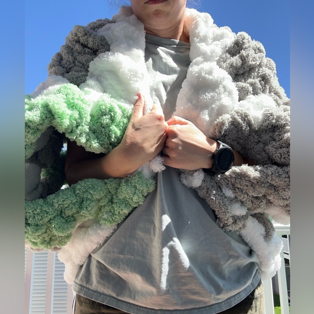 Oversized crochet cocoon sweater‎